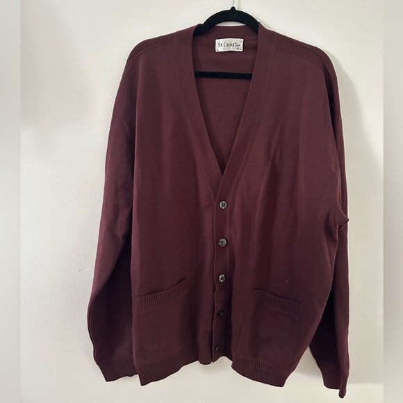 St. Croix Vintage Cardigan maroon XL - Picture 1 of 4